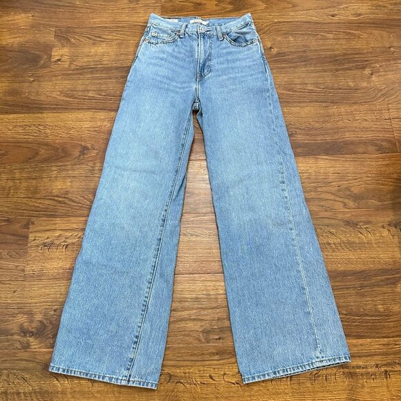 Levi's Ribcage Wide-Leg Premium Denim Jeans 25 - Picture 5 of 12